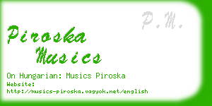 piroska musics business card